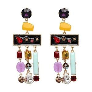 RESIN CRYSTAL TASSEL EARRINGS